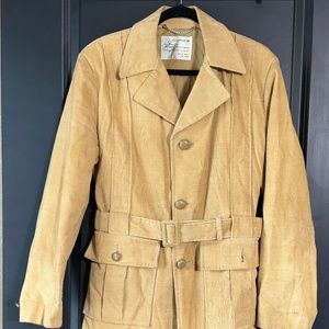 Vintage K-Mart tan corduroy belted sport coat